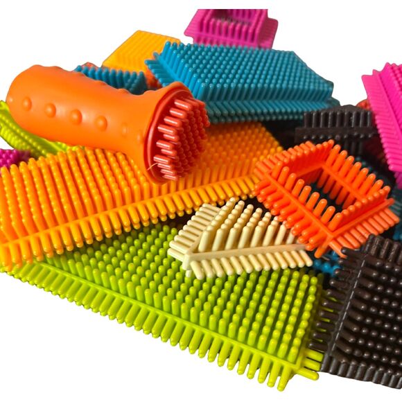 Bristle Blocks Building Toys - Colorful, Interlocking, Sensory - Lot of 24 Parts - Picture 5 of 5